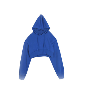 Sweat-shirt à capuche simple et à col rond patchwork pour femmes personnalisé Nouveau style tendance - Product Image 2