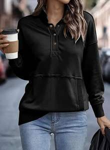 Sudadera de manga larga ligera transpirable para mujer, Jersey de punto informal, Tops para primavera, Otoño e Invierno - Product Image 6