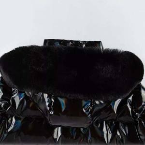 Recién llegado, chaquetas de hombre de alta calidad, fabricante, manga completa, color negro, 50% poliéster, 50% nailon, chaquetas acolchadas de invierno de calle alta - Product Image 5