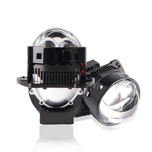 Lente de Proyector LED Personalizada de 3 Pulgadas, 50W Luz Baja, 75W Luz Alta, Faros Delanteros Dobles Rectos de Láser - Product Image 1