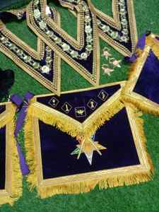 Maçonnic Regalia OES Worthy Patron/Matron Tablier en velours avec col perlé - Product Image 3