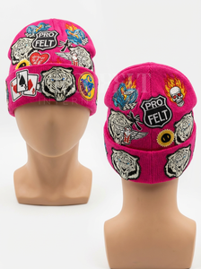 Vente en gros de bonnets en tricot jacquard chauds d'hiver avec broderie intégrale pour un style streetwear unisexe, bonnets personnalisés - Product Image 4