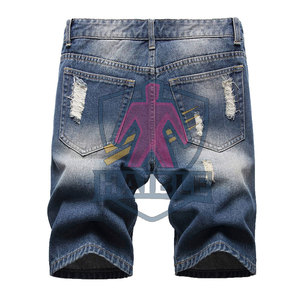 กางเกงยีนส์ขาสั้นผู้ชายดีไซน์ทันสมัยสั่งทำได้ ระบายอากาศดี เป็นมิตรกับสิ่งแวดล้อม บริการ OEM ราคาถูก พร้อมจำหน่าย - Product Image 2