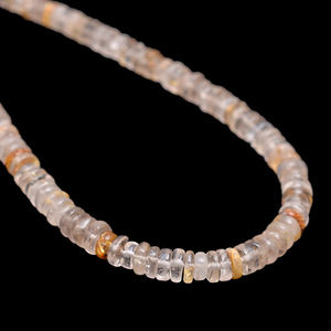 Cuentas sueltas de cuarzo rutilado AAA+ de 5 mm, lisas, tipo Heishi, con rutilo dorado natural, en forma de disco, para joyería - Product Image 1