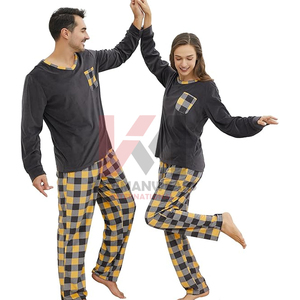 Conjunto de Pijama de Algodón para Hombre, Camiseta de Manga Larga Suave y Pantalones Largos, Ropa de Dormir Clásica y Cómoda para el Hogar - Product Image 6