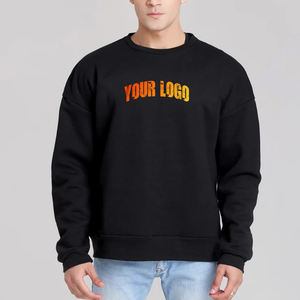 OEM/ODM Logo personnalisé sweat-shirt surdimensionné à épaules tombantes 100% coton éponge française vierge pull-over de luxe à col rond pour hommes - Product Image 4
