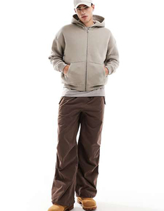 Sweat à capuche uni personnalisé pour homme, en polaire épaisse, idéal pour l'hiver, qualité supérieure, vente en gros à bas prix, sweats thermiques - Product Image 2