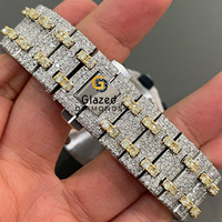 Montre chronographe pour homme, style hip-hop, en acier inoxydable, mouvement automatique, verre analogique, tourbillon, moissanite taille brillant, clarté VVS