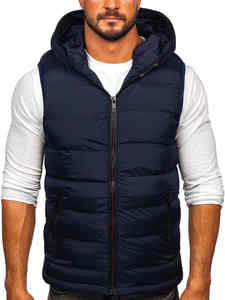 Wholesale Oem Puffer Vest <b>Men's</b> Quilted Winter Vest Warm Thicken Sleeveless <b>Waistcoat</b> With Detachable Hood Puffy Vests - Product Image 6
