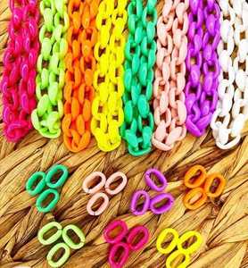 Cadena de eslabones de resina para decoración de pared, cadena de pared transparente con hebilla, cadena cubana de plástico acrílico para decoración de pared, joyería DIY - Product Image 1