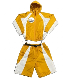 Ensemble short et veste coupe-vent en nylon imperméable personnalisé, survêtement léger avec short et sweat à capuche pour l'été - Product Image 6