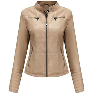 Chaqueta de cuero cálida de invierno transpirable para mujer, ropa informal, chaqueta de cuero genuino a precio razonable - Product Image 1