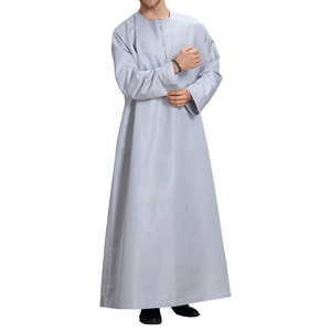 Thawb jubbah ผู้ชายสำหรับ jubba ผู้ชายตกแต่งด้วยกระดุมแบบใหม่แห้งเร็วแบบยาวมีฮู้ดสไตล์ผ้าฝ้าย - Product Image 3