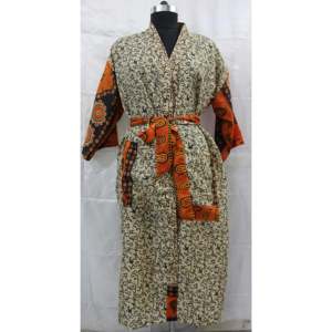 Caftán vintage para mujer, vestido largo estilo sari de seda, ropa informal, ideal como complemento a la ropa de baño. - Product Image 4