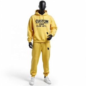 Personnalisé Fabricants de Haute Qualité Sweat à Capuche Zippé et Jogger Noir Brodé Survêtements Deux Pièces Ensemble avec Strass - Product Image 3