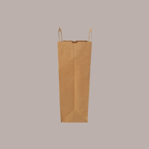 Sacs de courses en papier brun écologiques, 50 pièces, 100g, 26+14x40cm, poignée à rabat, durables, 100% compostables - Product Image 2