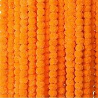 Guirnalda de Caléndulas Artificiales Color Caléndula Original, Decoración India, Graduación, Hecha a Mano, Poliéster Sintético, Impermeable, Hebras Largas