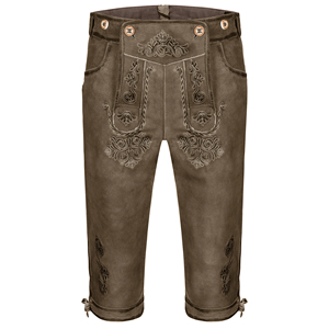 Lederhosen Bávaros Auténticos de Primera Calidad al por Mayor, Pantalones Cortos Tradicionales Alemanes de Gamuza Genuina para Hombre con Tirantes para el Oktoberfest - Product Image 4