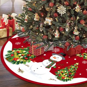 90 مخملي أحمر سانتا كلوز تنورة شجرة عيد الميلاد ندفة الثلج شجرة عيد الميلاد حصيرة لتزيين عيد الميلاد - Product Image 1