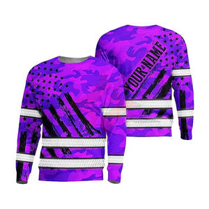 <b>High</b> <b>Vis</b> Reflective ANSI Class 1 Waterproof Long Sleeve Safety Mesh <b>T</b>-<b>Shirt</b> Quick Dry Breathable Sublimation Printed - Product Image 1