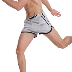 กางเกงขาสั้นสำหรับวิ่งสไตล์สตรีทปรับแต่งได้สำหรับผู้ชายผ้าฝ้ายเอวกลางเป็นมิตรกับสิ่งแวดล้อมลายทึบบริการ OEM - Product Image 4