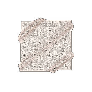 Beige <b>Silk</b> Twill <b>Scarf</b> with Geometric Logo Pattern - Product Image 1