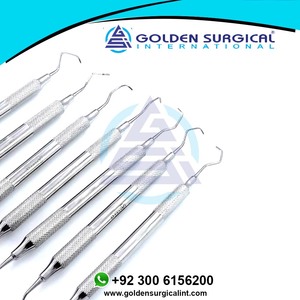 Juego de curetas periodontales manuales de acero inoxidable, instrumentos de relleno dental, instrumentos quirúrgicos de limpieza dental de ortodoncia - Product Image 3