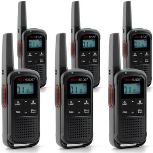 ราคาโรงงาน TechSide TS-T3AUD+6 วิทยุสื่อสาร PMR446 16 ช่องสัญญาณ ระยะ 10 กม. ชาร์จผ่าน USB-C พร้อมไฟฉาย LED 6 ชิ้น - Product Image 1