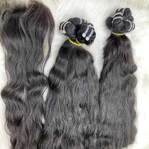 Cabello crudo vietnamita Máquina al por mayor Trama doble Cabello virgen ondulado natural de alta calidad 100% Cabello Remy VQ Cabello 100gr - Product Image 4