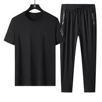 Ensemble de t-shirts pour hommes en polyester/coton, grande taille, décontracté, respirant, imprimé en sérigraphie avec logo personnalisé OEM, été, fin et ample