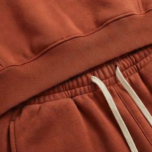 Conjunto de Dos Piezas de Moda Urbana, Chándal Personalizado para Mujer, 100% Algodón, Sudadera con Hombros Caídos, Chándal con Capucha, Color Personalizado - Product Image 5