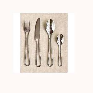 Nuevo personalizar plata níquel cubiertos elegante acero inoxidable con lazo largo diseñador mango cubiertos juego de cubiertos - Product Image 1