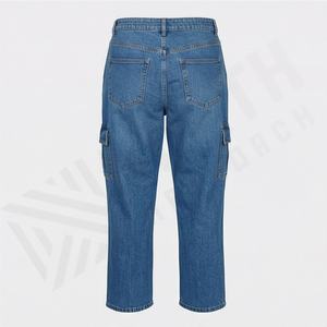 Pantalones Vaqueros Cargo de Pierna Recta de Cintura Alta para Mujer, de la Mejor Calidad, con Diseño de Logotipo Personalizado, Transpirables, Tallas Grandes, Lavados, a la Moda - Product Image 2