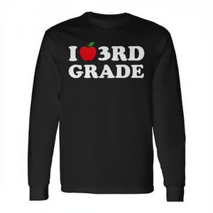 Camiseta de Manga Larga para Maestros de Tercer Grado con Diseño de Corazón 'I Love Second & Third Grade', Ropa Promocional para el Regreso a Clases - Product Image 2