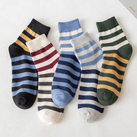 Nouvelles chaussettes de cheville en coton respirant à rayures de dessin animé pour hommes, avec logo personnalisé, colorées, écologiques, séchage rapide, impression numérique
