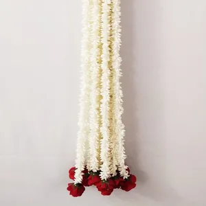 淡淡的香味加吉茉莉香味花环，玫瑰花，用于婚礼装饰寺庙曼达普装饰伊斯兰尼克