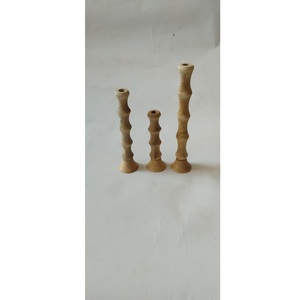 Ensemble de bougeoirs design coeur d'amour en bois manguier naturel cadeau maison hôtel mariage restaurant décoration personnalisée - Product Image 2