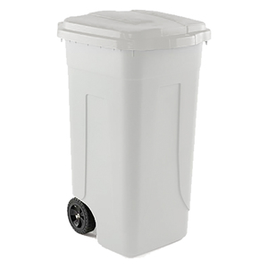 Contenitore per Rifiuti Portatile 'ottanta' 80 Lt. - Grigio/Coperchio Rosso - Product Image 1