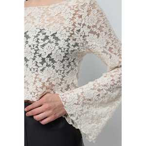 Blusa Bohemia Casual Vintage para Mujer, Talla XL, Corte Regular, Bordada con Parches, Cuello Redondo con Lazo, Manga Casquillo, Viscosa, 220g, Primavera - Product Image 4