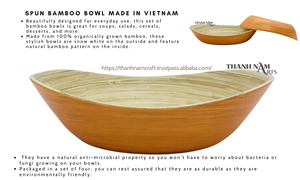 2024 bols à salade en bambou faits à la main de haute qualité filés en bois à bas prix Vietnam-Produit primé - Product Image 2