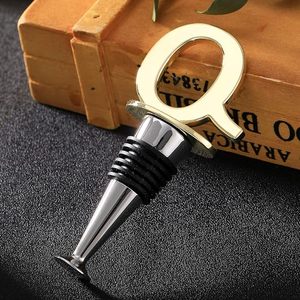 Gold Finish Reusable Silicone Letter <b>Wine</b> & Beverage Bottle Stopper for DIY Party Wedding Birthday Celebrations - Product Image 4
