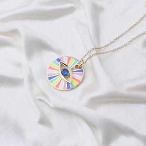 Colorful Enamel <b>Candy</b> Design Eye Shape <b>Necklace</b> Turkish 925 Sterling Silver Jewelry - Product Image 2