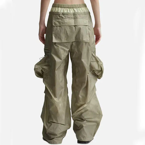 Custom Men's Lightweight 100% Nylon Track <b>Pants</b> High Waist Pocket <b>Parachute</b> Sweat Trousers Double Waist - Product Image 2