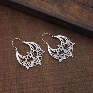 Pendientes finos de Plata de Ley 925 más vendidos, joyería de aro de diseñador de moda para mujeres y niñas, bodas étnicas de moda - Product Image 4