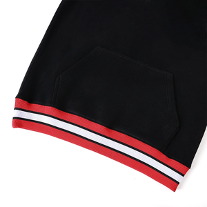 Sweat à capuche d'hiver Delta Black Prep pour homme, 100% coton biologique, polaire, écologique, logo personnalisé, col à capuche rouge, tricot côtelé 300g - Product Image 5