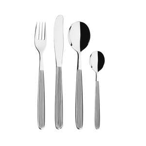 Modern Stainless Steel <b>Flatware</b> with Unique Wavy Handles American Style Silver 5 Pcs Eco-Friendly - Product Image 3