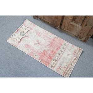 พรมวินเทจ, พรมตุรกีขนาดเล็ก 1.5x3 ฟุต, พรมลายสัตว์สีขาวแดง - Product Image 4