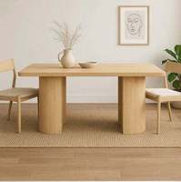 Table à manger rectangulaire en bois massif moderne, meubles de salle à manger faits à la main pour villa et bureau, design durable et élégant
