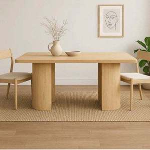 Mesa de Comedor Rectangular Moderna de Madera Maciza para Uso en Villas y Oficinas, Diseño Duradero y Elegante - Product Image 3