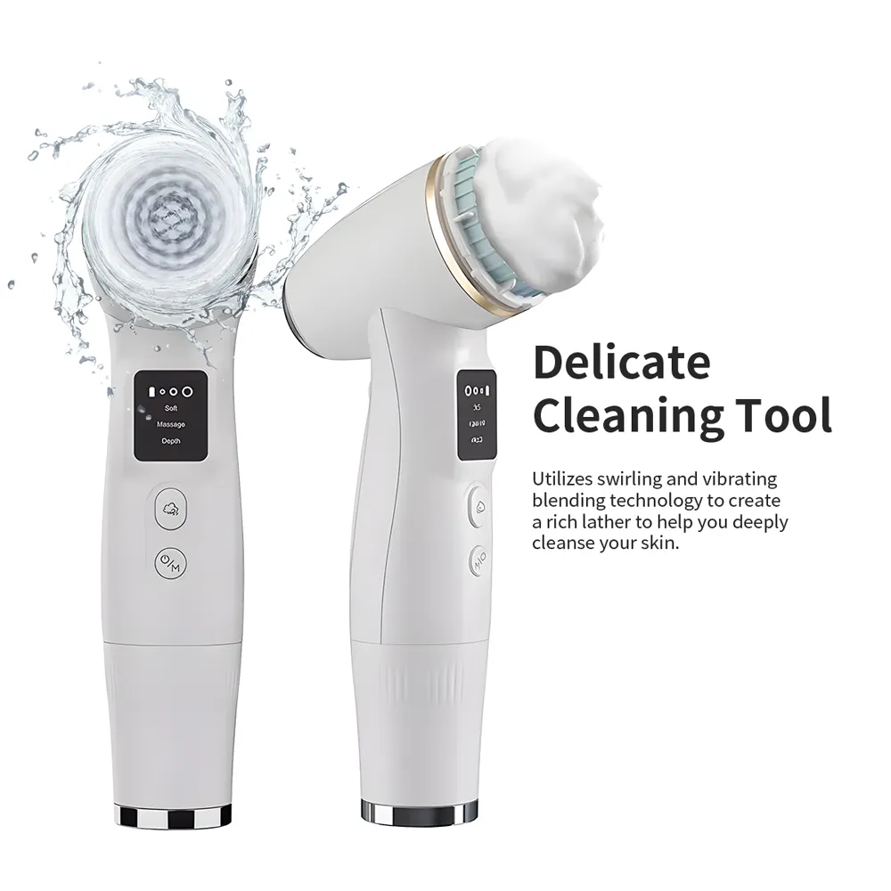 Silicone Sonic nettoyage brosse visage étanche électrique Vibration automatique mousse Massage nettoyage en profondeur SPA salle de bain outils 40ml 1H